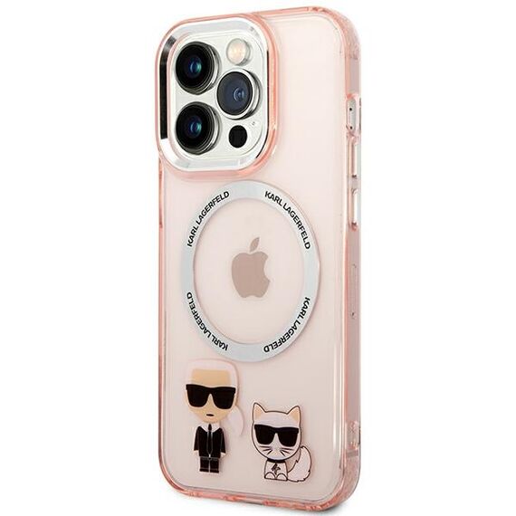Karl Lagerfeld KLHMP14XHKCP iPhone 14 Pro Max 6.7 "hardcase pink / pink Karl &amp; Choupette Aluminum Magsafe - Apple Cases - Cases - Techbox