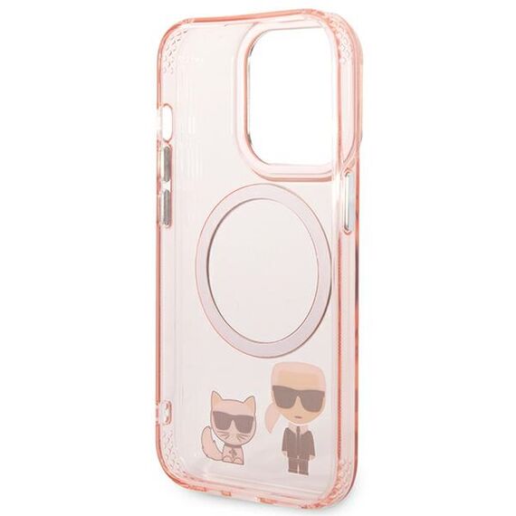 Karl Lagerfeld KLHMP14XHKCP iPhone 14 Pro Max 6.7 "hardcase pink / pink Karl &amp; Choupette Aluminum Magsafe - Apple Cases - Cases - Techbox