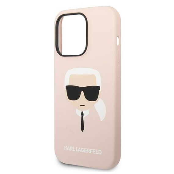 Karl Lagerfeld KLHMP14XSLKHLP iPhone 14 Pro Max 6.7 "hardcase light pink / light pink Silicone Karl`s Head Magsafe | Techbox