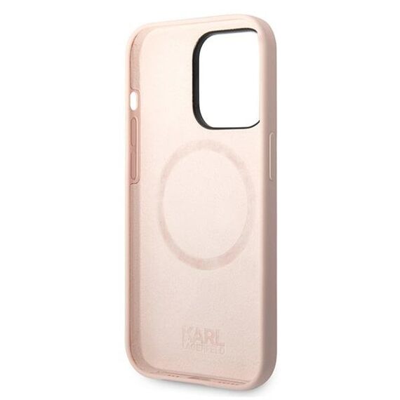 Karl Lagerfeld KLHMP14XSLKHLP iPhone 14 Pro Max 6.7 "hardcase light pink / light pink Silicone Karl`s Head Magsafe | Techbox