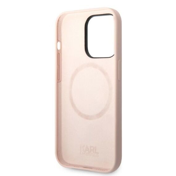 Karl Lagerfeld KLHMP14LSSKCI iPhone 14 Pro 6.1 "hardcase light pink / light pink Silicone Karl &amp; Choupette Magsafe | Techbox