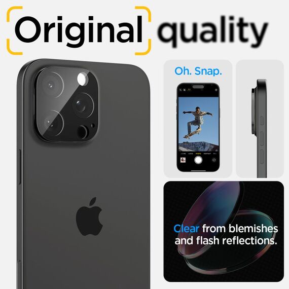 Spigen Optik. TR Camera Protector Camera tempered glass (2 pcs) iPhone 14 Pro / 14 Pro Max black - Apple iPhone - Screen & Camera Protection - Techbox