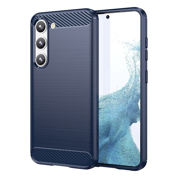 Carbon Case for Samsung Galaxy S23+ flexible silicone carbon cover blue | Techbox