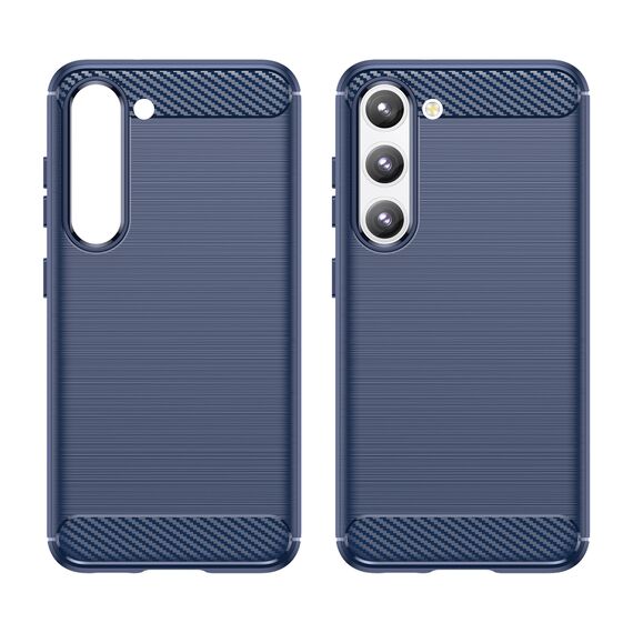 Carbon Case for Samsung Galaxy S23+ flexible silicone carbon cover blue | Techbox