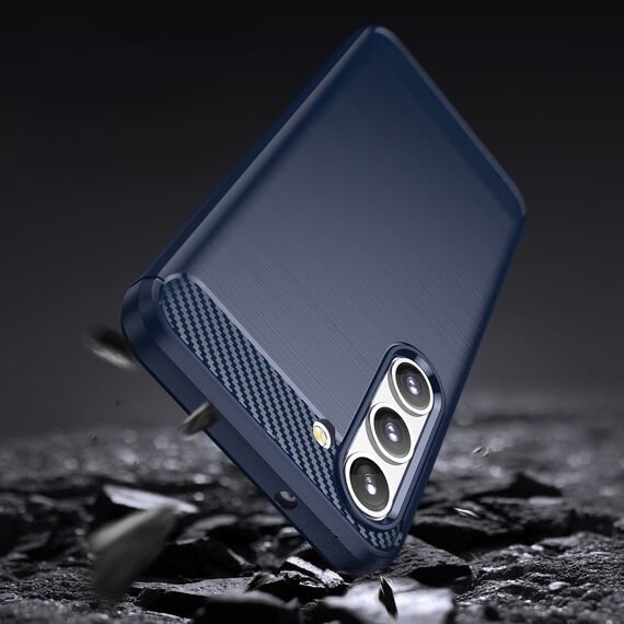 Carbon Case for Samsung Galaxy S23+ flexible silicone carbon cover blue | Techbox