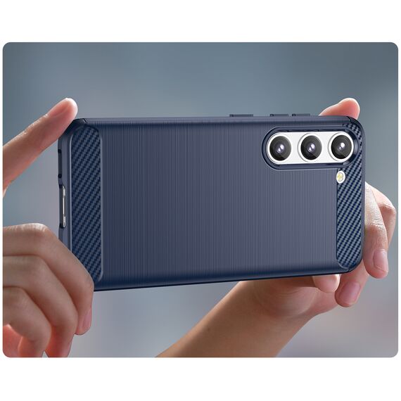 Carbon Case for Samsung Galaxy S23+ flexible silicone carbon cover blue | Techbox