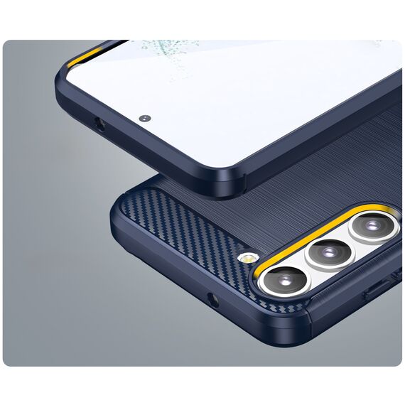 Carbon Case for Samsung Galaxy S23+ flexible silicone carbon cover blue | Techbox