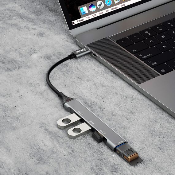 Dudao HUB 4in1 USB-C - 4x USB-A (3 x USB2.0 / USB3.0) 6.3cm black (A16T) | Techbox