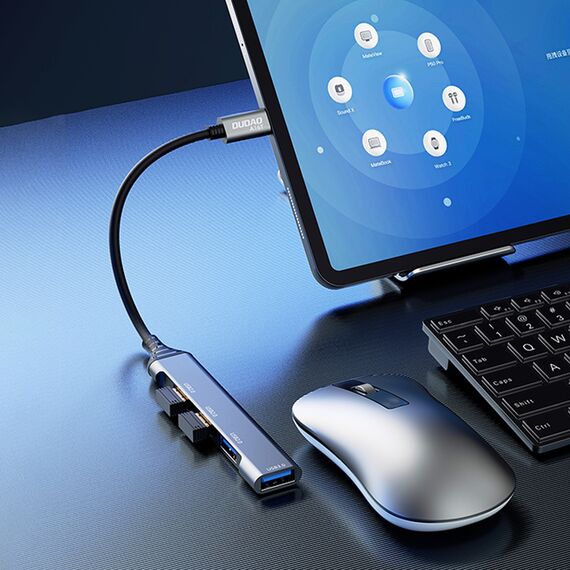 Dudao HUB 4in1 USB-C - 4x USB-A (3 x USB2.0 / USB3.0) 6.3cm black (A16T) | Techbox