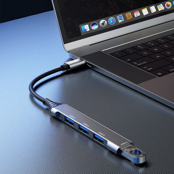 Dudao HUB 4in1 USB-C - 4x USB-A (3 x USB2.0 / USB3.0) 6.3cm black (A16T) | Techbox