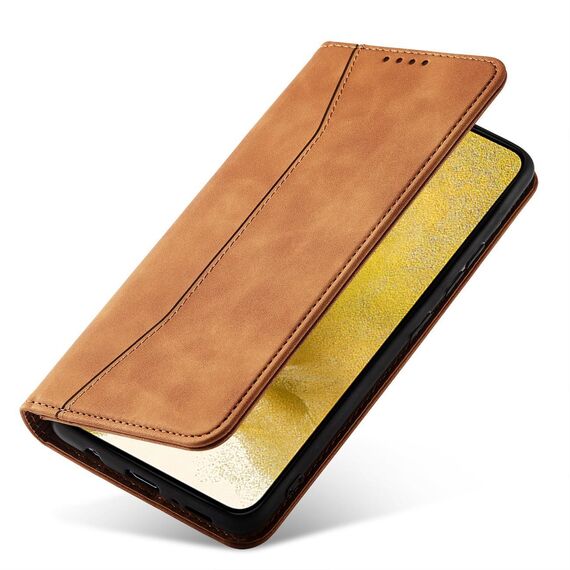 Magnet Fancy Case for Samsung Galaxy S23+ flip cover wallet stand brown | Techbox