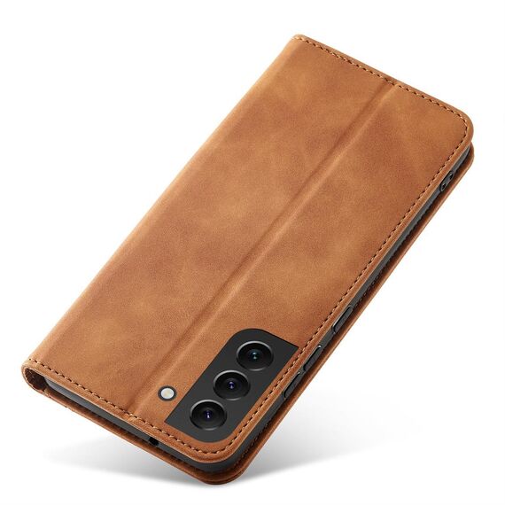 Magnet Fancy Case for Samsung Galaxy S23+ flip cover wallet stand brown | Techbox