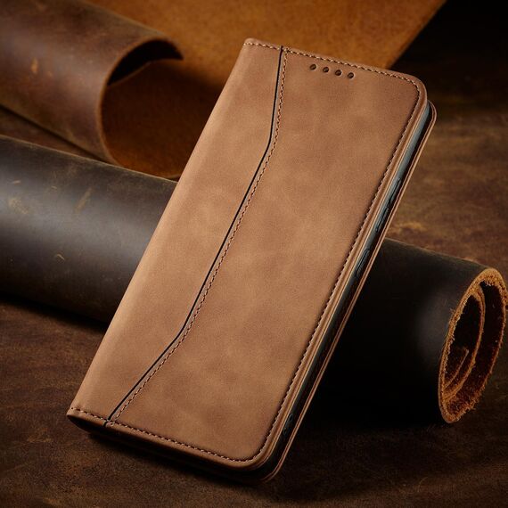 Magnet Fancy Case for Samsung Galaxy S23+ flip cover wallet stand brown | Techbox
