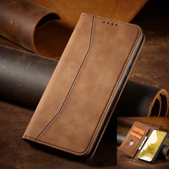 Magnet Fancy Case for Samsung Galaxy S23+ flip cover wallet stand brown | Techbox