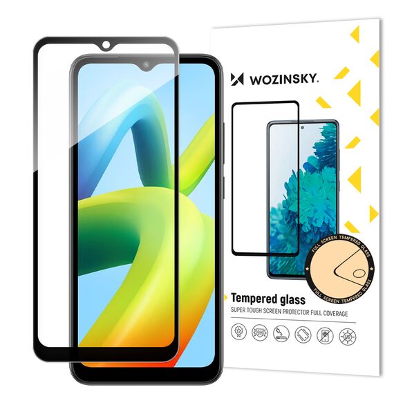 Wozinsky Full Glue Tempered Glass Full Screen Tempered Glass for Xiaomi Redmi A1+ 9H with Black Frame - Xiaomi - Screen & Camera Protection - Techbox