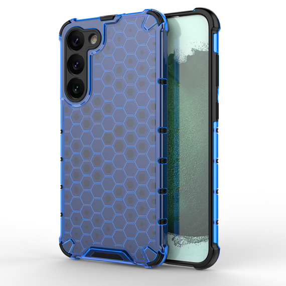 Honeycomb case for Samsung Galaxy S23+ armored hybrid cover blue | Techbox