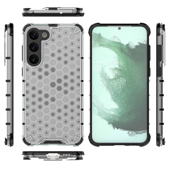 Honeycomb case for Samsung Galaxy S23+ armored hybrid cover transparent | Techbox