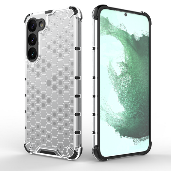 Honeycomb case for Samsung Galaxy S23+ armored hybrid cover transparent | Techbox