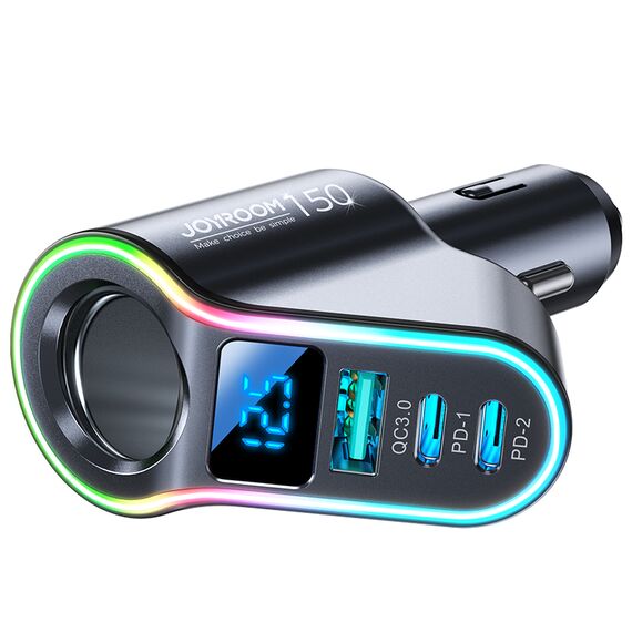 Joyroom fast car charger 4in1 USB-A QC3.0 / 2xUSB-C PD 150W black (JR-CL21) | Techbox