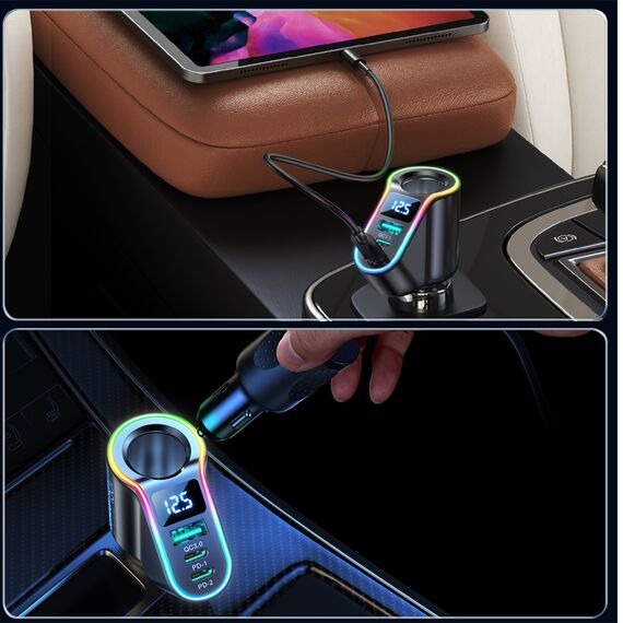 Joyroom fast car charger 4in1 USB-A QC3.0 / 2xUSB-C PD 150W black (JR-CL21) | Techbox