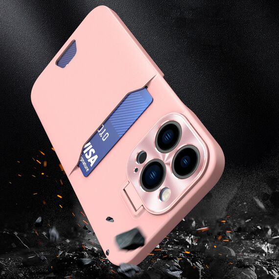 Leather Stand Case for Samsung Galaxy S23+ card wallet cover with stand pink | Techbox