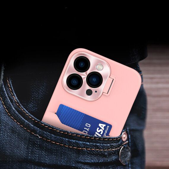Leather Stand Case for Samsung Galaxy S23+ card wallet cover with stand pink | Techbox