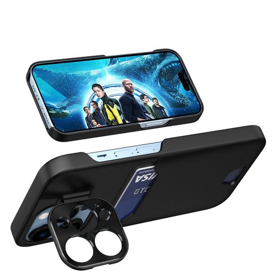 Leather Stand Case for Samsung Galaxy S23 Ultra cover card wallet with stand black - Samsung Cases - Cases - Techbox