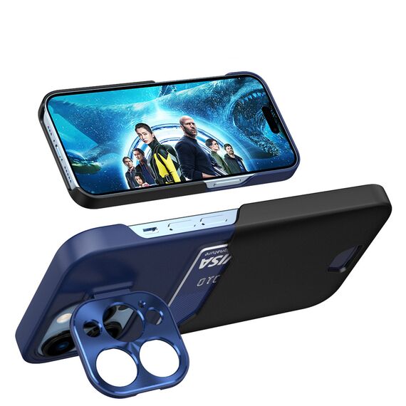 Leather Stand Case for Samsung Galaxy S23 Ultra cover card wallet with stand blue - Samsung Cases - Cases - Techbox