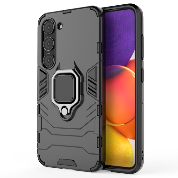 Ring Armor case for Samsung Galaxy S23 armored cover magnetic holder ring black | Techbox