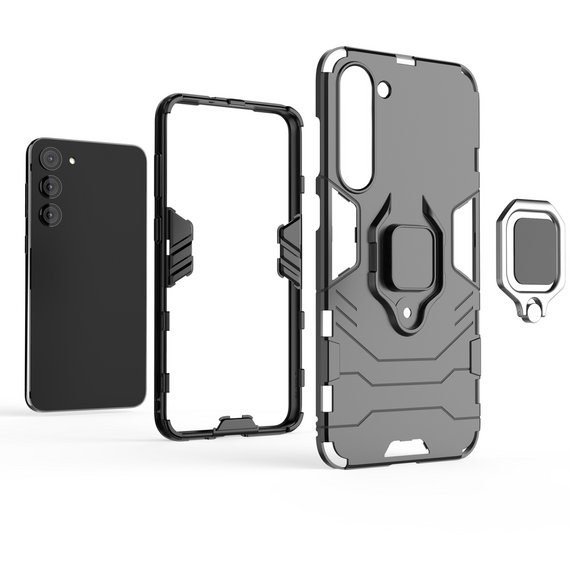Ring Armor case for Samsung Galaxy S23+ armored cover magnetic holder ring black | Techbox
