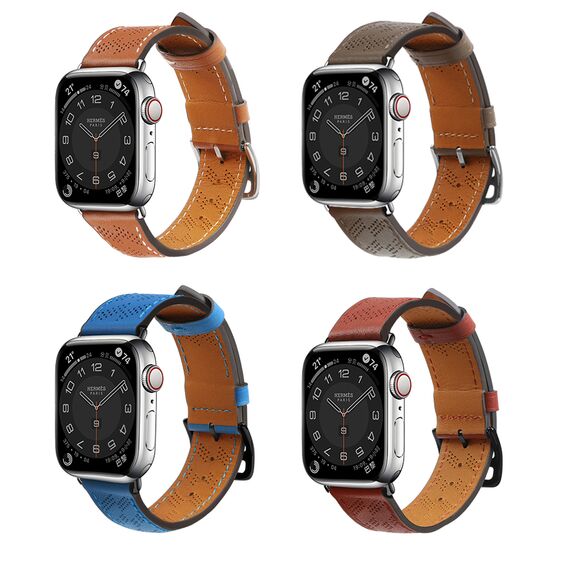 Strap Leather for Apple Watch 38 / 40 / 41 mm band bracelet - red | Techbox