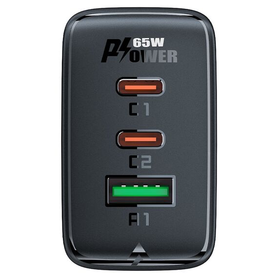 Acefast fast charger GaN (2x USB-C / USB-A) PPS / PD / QC4+ 65W white (A41) - Travel Chargers - Smartphone Chargers - Techbox