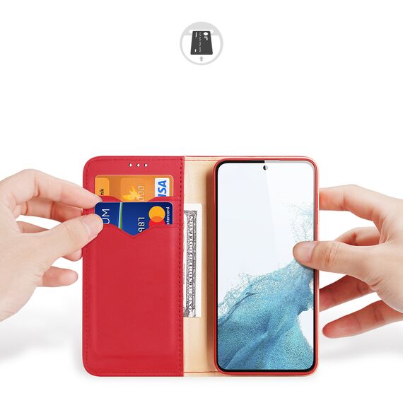 Dux Ducis Hivo case Samsung Galaxy S23+ flip cover wallet stand RFID blocking red | Techbox