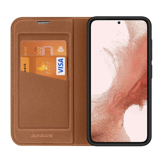 Dux Ducis Skin X2 case Samsung Galaxy S23+ flip case wallet stand brown | Techbox