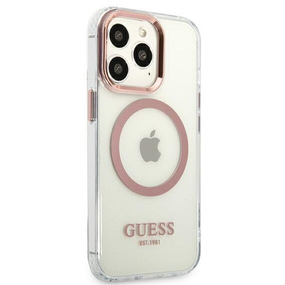 Etui Guess Metal Outline MagSafe na iPhone 13 Pro / iPhone 13 - różowe - Uncategorized Cases (2) - Cases - Techbox