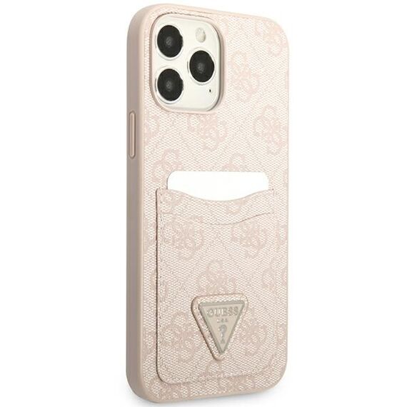 Guess 4G Triangle Logo Cardslot Case for iPhone 13 Pro / 13 - Pink - Apple Cases - Cases - Techbox