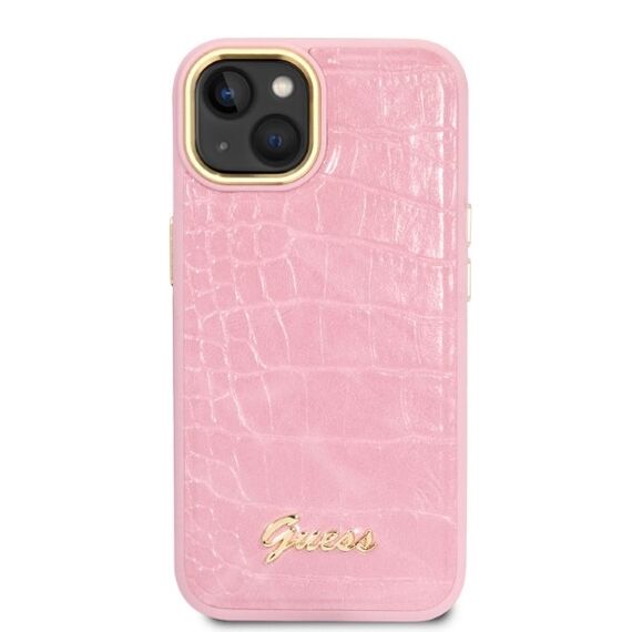 Guess Croco Collection case for iPhone 14 Plus - pink - Apple Cases - Cases - Techbox