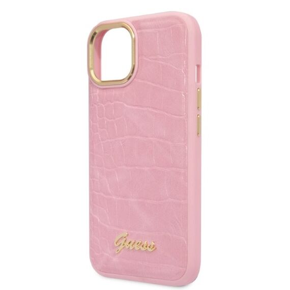 Guess Croco Collection case for iPhone 14 Plus - pink - Apple Cases - Cases - Techbox