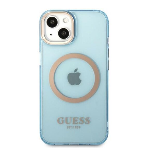Guess Gold Outline Translucent MagSafe case for iPhone 13 - blue - Uncategorized Cases (2) - Cases - Techbox