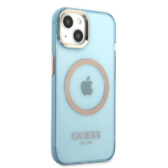 Guess Gold Outline Translucent MagSafe case for iPhone 13 - blue - Uncategorized Cases (2) - Cases - Techbox