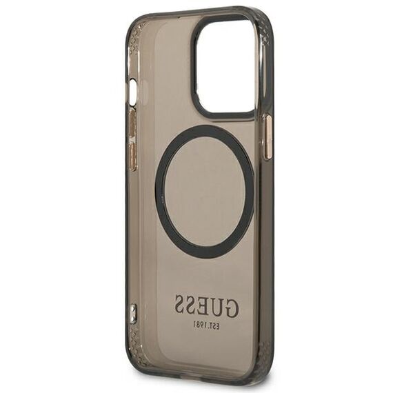 Guess Gold Outline Translucent MagSafe Case for iPhone 13 Pro / iPhone 13 - Black | Techbox