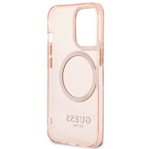 Guess Gold Outline Translucent MagSafe case for iPhone 13 Pro Max - pink - Uncategorized Cases (2) - Cases - Techbox