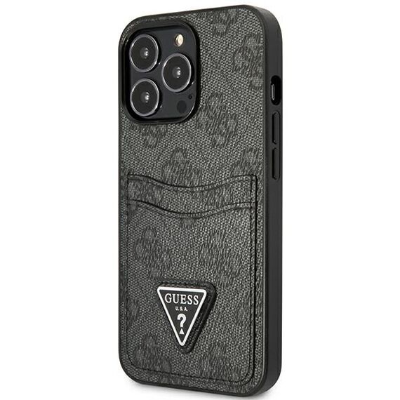 Guess GUHCP13LP4TPK iPhone 13 Pro / 13 6.1" black/black hardcase 4G Triangle Logo Cardslot | Techbox