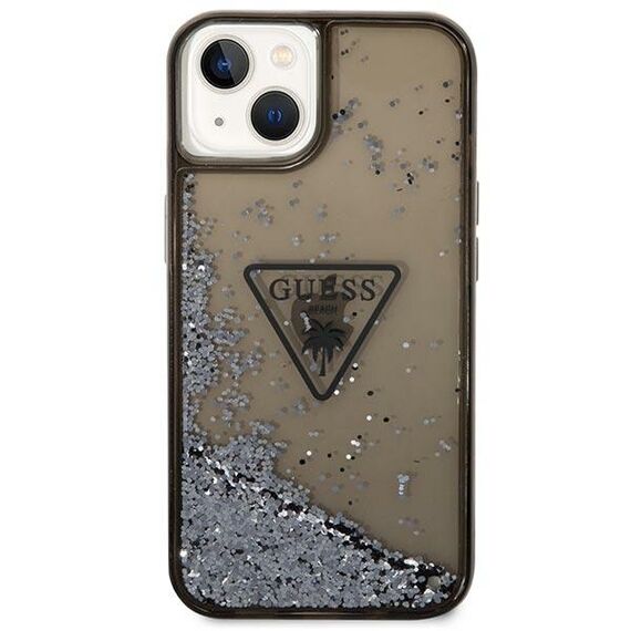 Guess GUHCP14SLFCTPK iPhone 14 6.1" black/black hardcase Liquid Glitter Palm Collection | Techbox