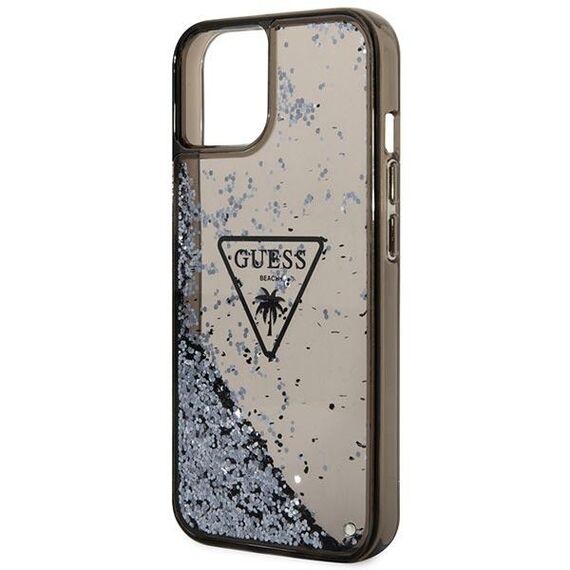 Guess GUHCP14SLFCTPK iPhone 14 6.1" black/black hardcase Liquid Glitter Palm Collection | Techbox