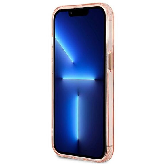 Guess GUHMP13LHTCMP iPhone 13 Pro / 13 6.1" pink/pink hard case Gold Outline Translucent MagSafe | Techbox