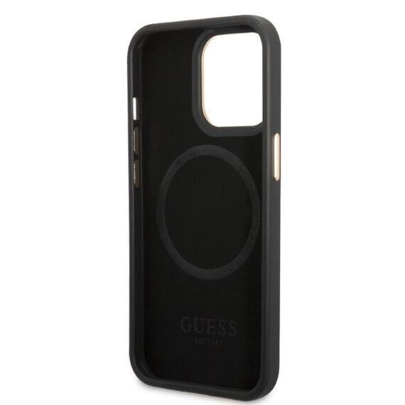Guess GUHMP13LSAPSTK iPhone 13 Pro / 13 6.1" black/black hardcase Peony Logo Plate MagSafe - Apple Cases - Cases - Techbox