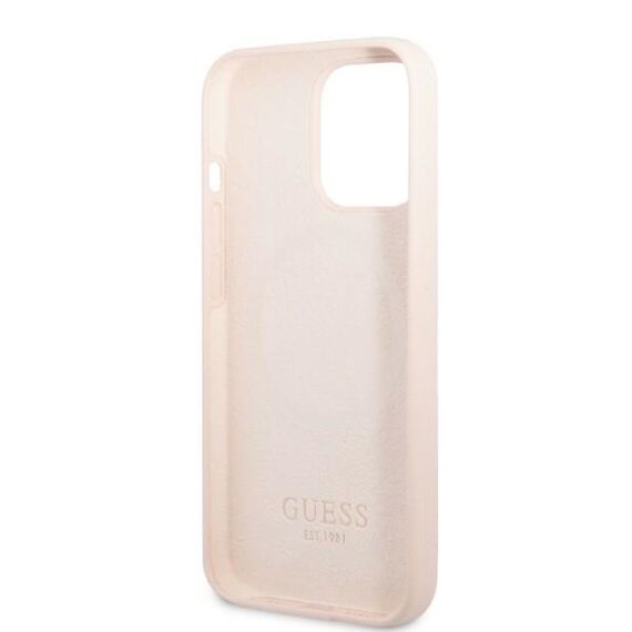 Guess GUHMP13LSPLP iPhone 13 Pro / 13 6.1" pink/pink hard case Silicone Logo Plate MagSafe - Apple Cases - Cases - Techbox
