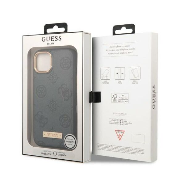 Guess GUHMP13MSAPSTG iPhone 13 6.1" grey/grey hardcase Peony Logo Plate MagSafe | Techbox