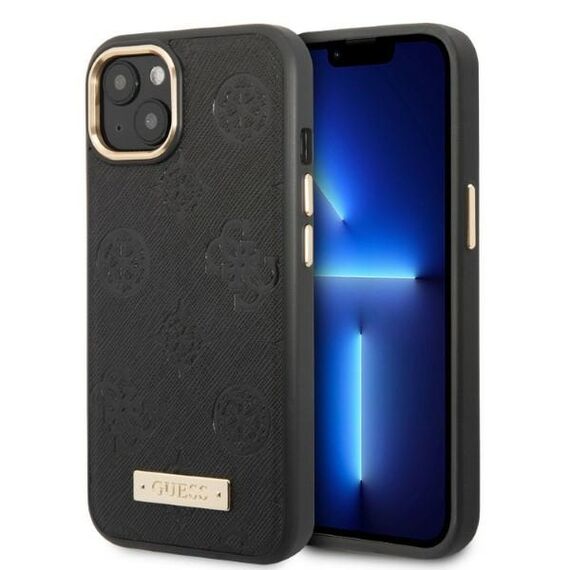 Guess GUHMP13MSAPSTK iPhone 13 6.1" black/black hardcase Peony Logo Plate MagSafe - Apple Cases - Cases - Techbox